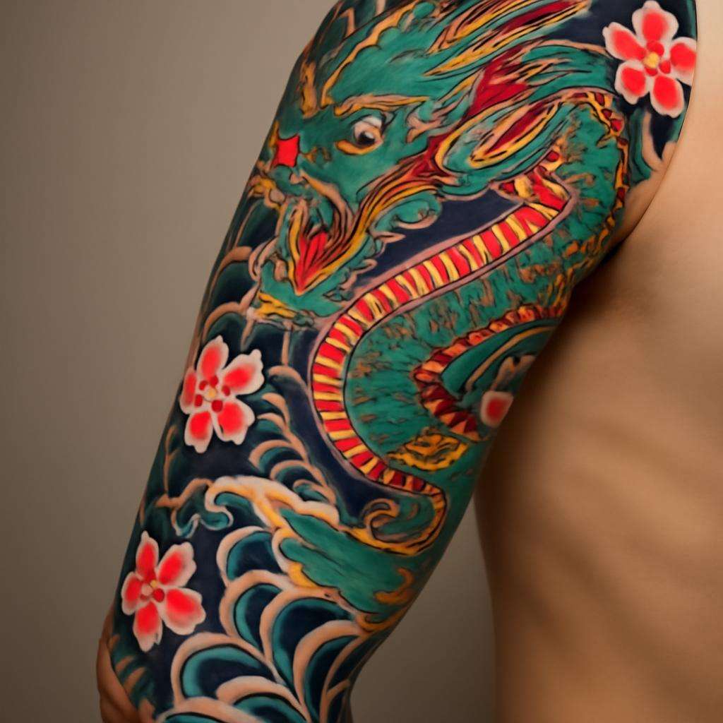 Tattoo artist working